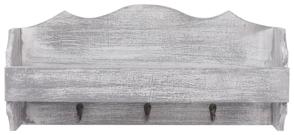 vidaXL Κρεμάστρα Τοίχου Γκρι 50 x 10 x 23 εκ. Ξύλινη