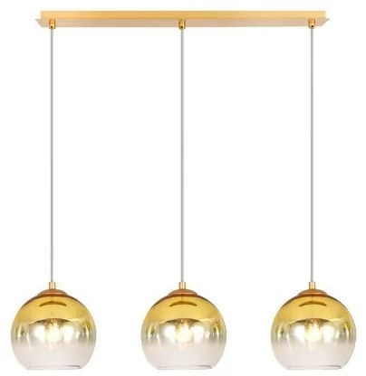 Κρεμαστό Φωτιστικό Οροφής Ευθεία 3xE27 60W IP20 Drop Sunlight-DROP-3S-GD-Χρυσό DROP-3S-GD