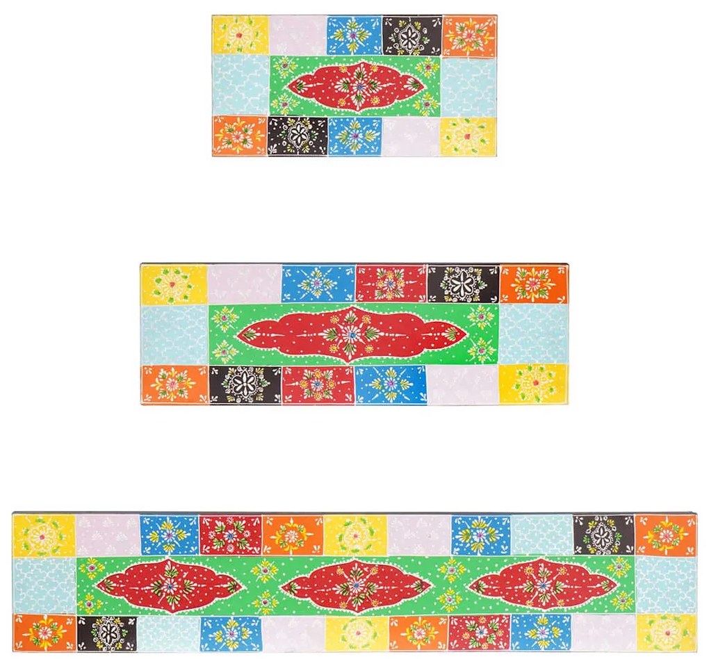 vidaXL Ράφια Τοίχου 3 pcs Πολύχρωμο 100 x 20 x 6 cm Στερεό ξύλο μάνγκο