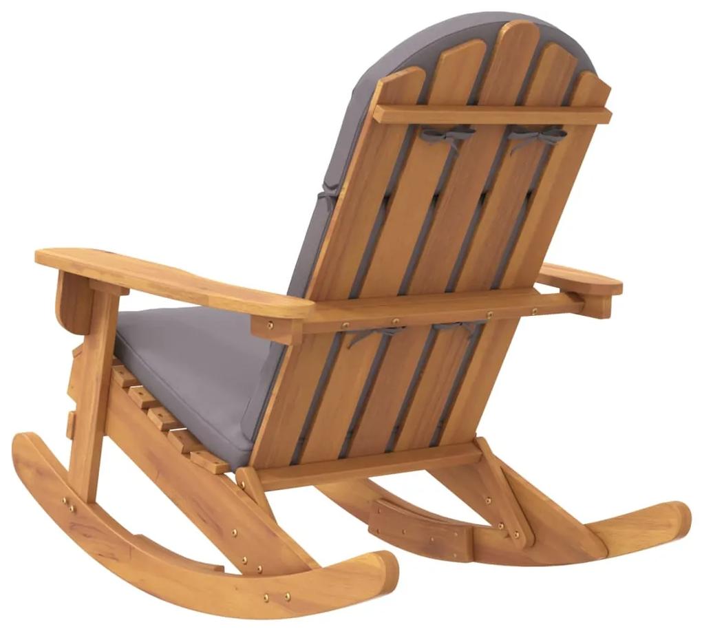 vidaXL Καρέκλα Κουνιστή Adirondack με Μαξιλάρια από Μασίφ Ξύλο Ακακίας