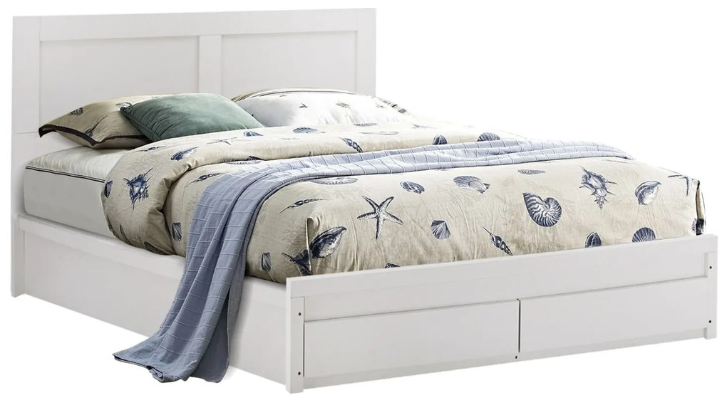 Κρεβάτι Capri Με 2 Συρτάρια Λευκό Για Στρώμα 160x200 Εκ.