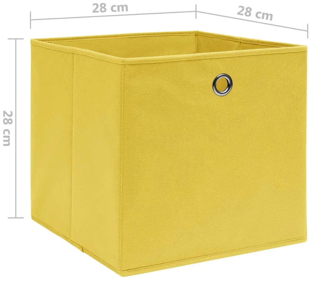 vidaXL Κουτιά Αποθήκευσης 10 τεμ. Κίτρινα 28x28x28 εκ.Ύφασμα Non-woven
