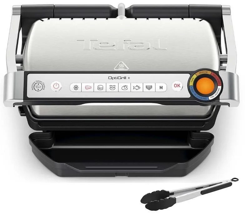 Tefal GC718D10 Optigrill Upgrade + Tong Sus Τοστιέρα Γκριλιέρα 2000W Inox