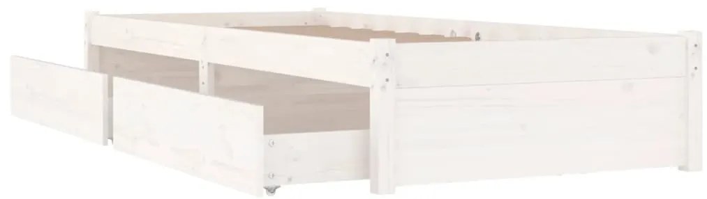 vidaXL Πλαίσιο Κρεβατιού με Συρτάρια Λευκό 90 x 200 εκ.
