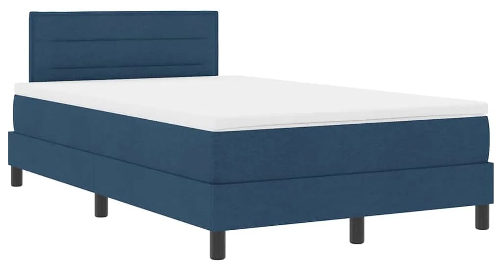 vidaXL Κρεβάτι box spring με στρώμα με στρώμα Μπλε 120 x 200 cm ύφασμα
