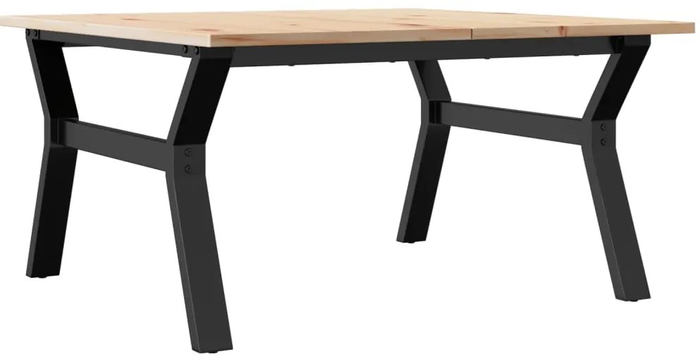 vidaXL Τραπεζάκι Σαλονιού Πλαίσιο Υ 90x90x45εκ Μασίφ Πεύκο/Ατσάλι