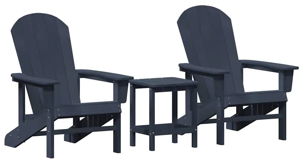 vidaXL Έπιπλα Χαλάρωσης Κήπου 3 pcs Ναυτικό μπλε 38 x 38 x 46cm