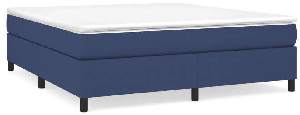 vidaXL Κρεβάτι Boxspring με Στρώμα Μπλε 180x200 εκ. Υφασμάτινο