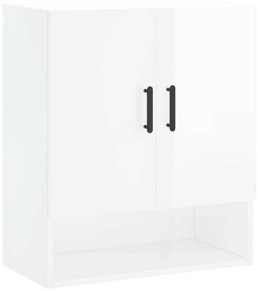 Ντουλάπι Τοίχου Γυαλιστερό Λευκό 60x31x70 εκ Επεξεργασμένο Ξύλο - Λευκό
