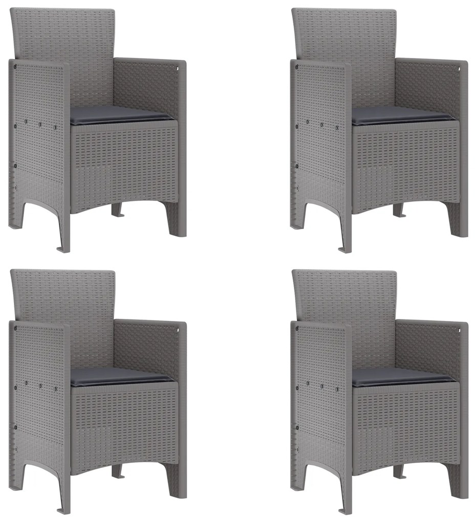 vidaXL Σετ Τραπεζαρίας Κήπου 5 pcs Ανοιχτό γκρι 150 x 100 x 73 εκ.
