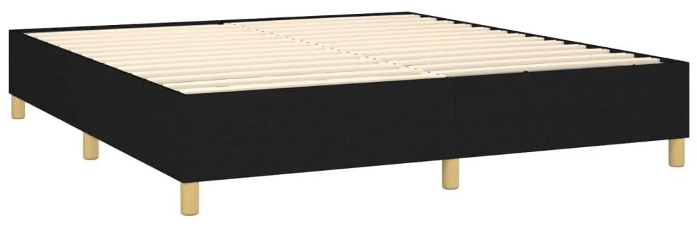 Κρεβάτι Boxspring με Στρώμα Μαύρο 160x200 εκ. Υφασμάτινο - Μαύρο