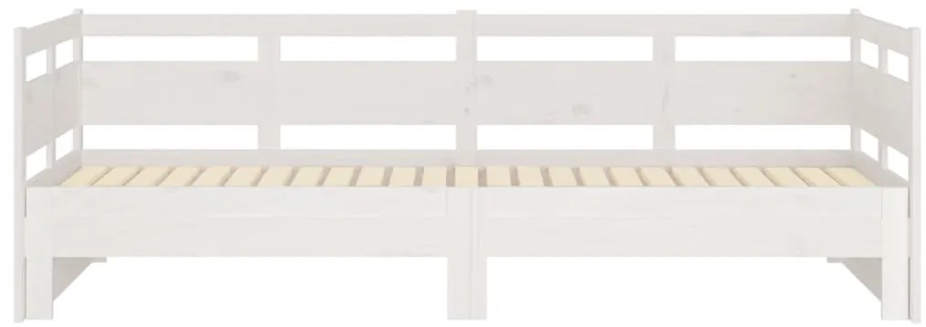 vidaXL Καναπές Κρεβάτι Συρόμενος Λευκός 2x(80x200) εκ. από Μασίφ Πεύκο