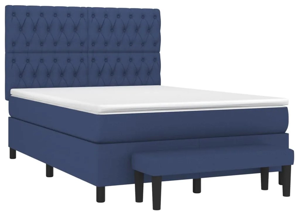 ΚΡΕΒΑΤΙ BOXSPRING ΜΕ ΣΤΡΩΜΑ ΜΠΛΕ 140X190 ΕΚ. ΥΦΑΣΜΑΤΙΝΟ 3136835