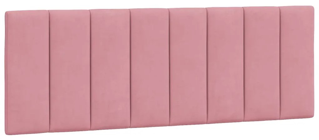 Κρεβάτι με Στρώμα Ροζ 140x200 εκ. Βελούδινο 3208603