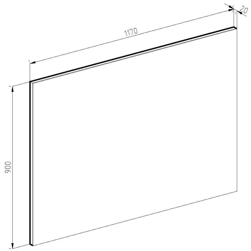 SERENA Καθρέπτης Τοίχου με Light Artwood/White Ξύλινο Πλαίσιο 117x90cm