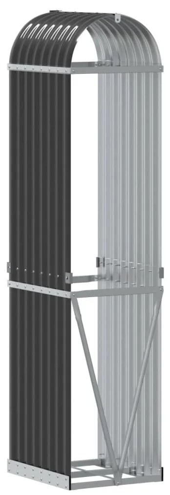 vidaXL Ξυλοθήκη Ανθρακί 40 x 45 x 170 εκ. από Γαλβανισμένο Ατσάλι