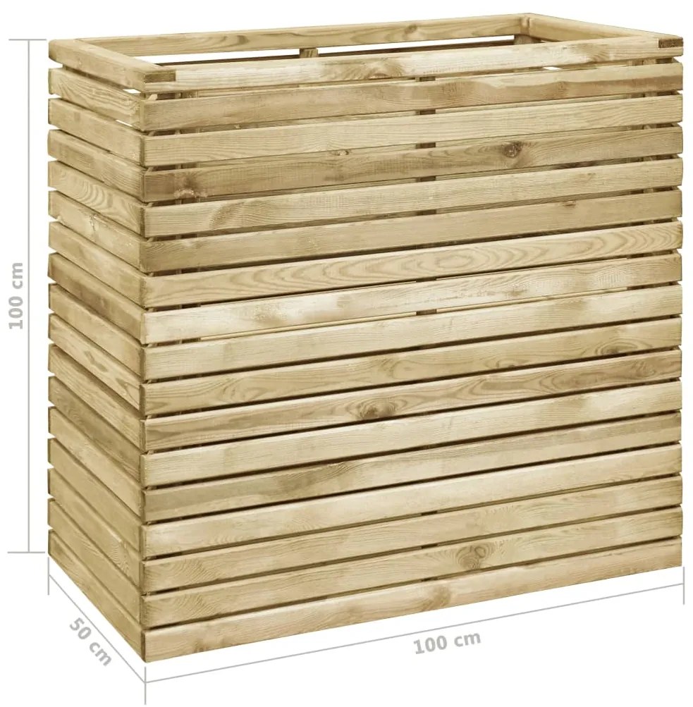 vidaXL Ζαρντινιέρα Υπερυψωμένη 100x50x100 εκ. Εμποτισμένο Ξύλο Πεύκου