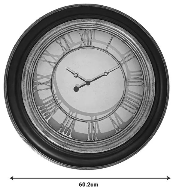Ρολόι τοίχου Nopla Inart σε μάυρη αντικέ και χρυσή απόχρωση Φ60.2x5.6εκ 60.2x60.2x5.6 εκ.