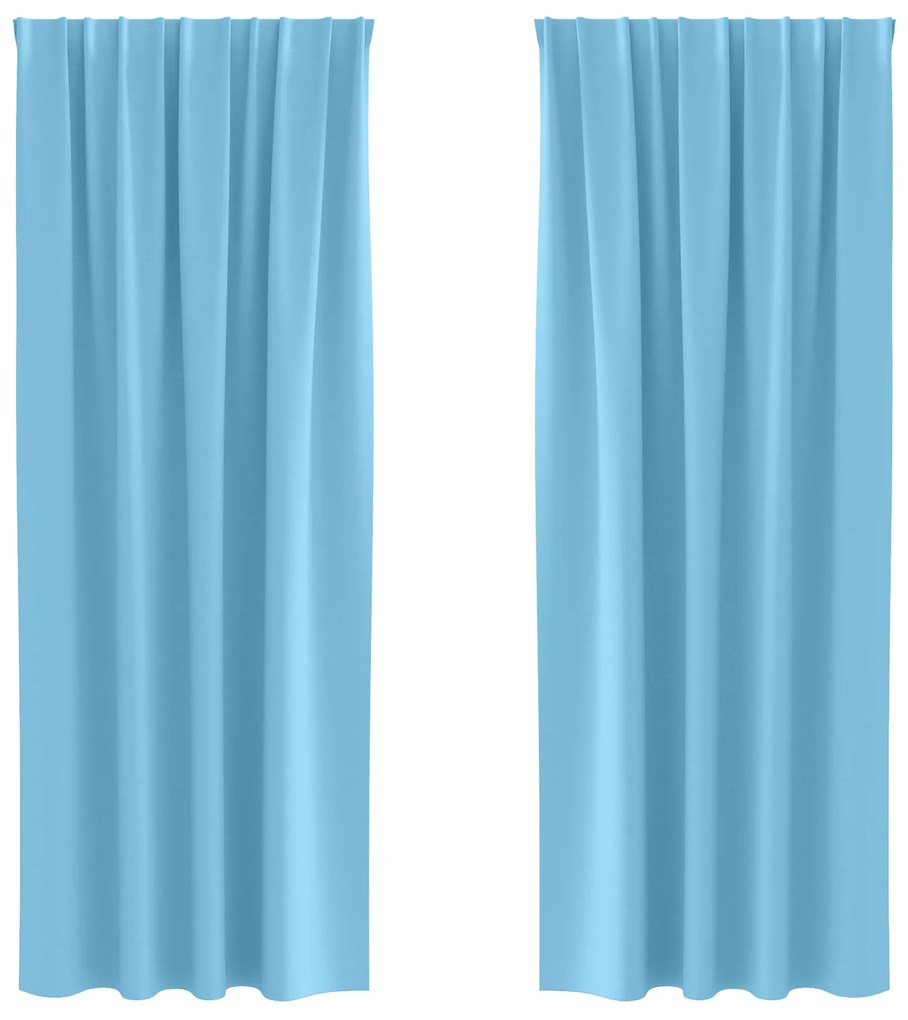 vidaXL Κουρτίνες με κουρτίνες 2 pcs Γαλάζιο 225 x 140 εκ. Πολυεστέρας