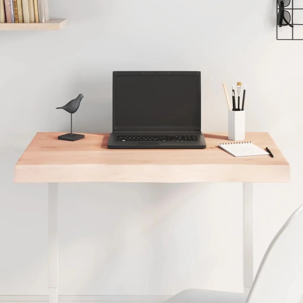 vidaXL Επιφάνεια Τραπεζιού 80x50x(2-6) εκ. Ακατέργαστο Μασίφ Ξύλο