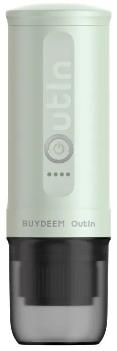 Φορητή μηχανή espresso BUYDEEM Outin Nano OTEM-01, 7500 mAh, 20 bar, 50 ml, 12/24V, φόρτιση USB και Type-C, έδαφος + κάψουλες, πράσινο