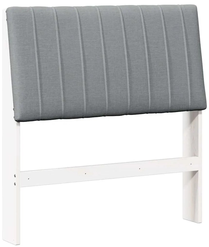 vidaXL Ταπετσαρισμένο κεφαλάρι Ανοιχτό γκρι 90 cm Στερεά ξυλεία πεύκου