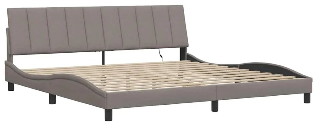 vidaXL Σκελετός Κρεβατιού Χωρίς Στρώμα Taupe 200x200 εκ.Υφασμάτινο