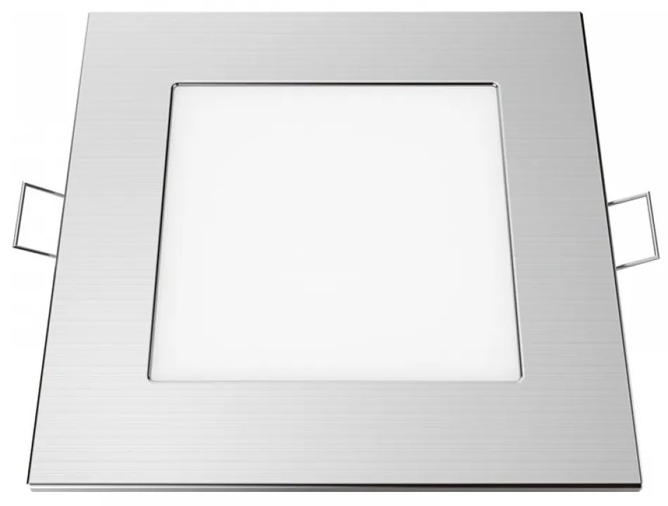 Panel Led Χωνευτό Plato630SNM 6W 3000K 400lm Nickel Aca Τετράγωνο Aluminium