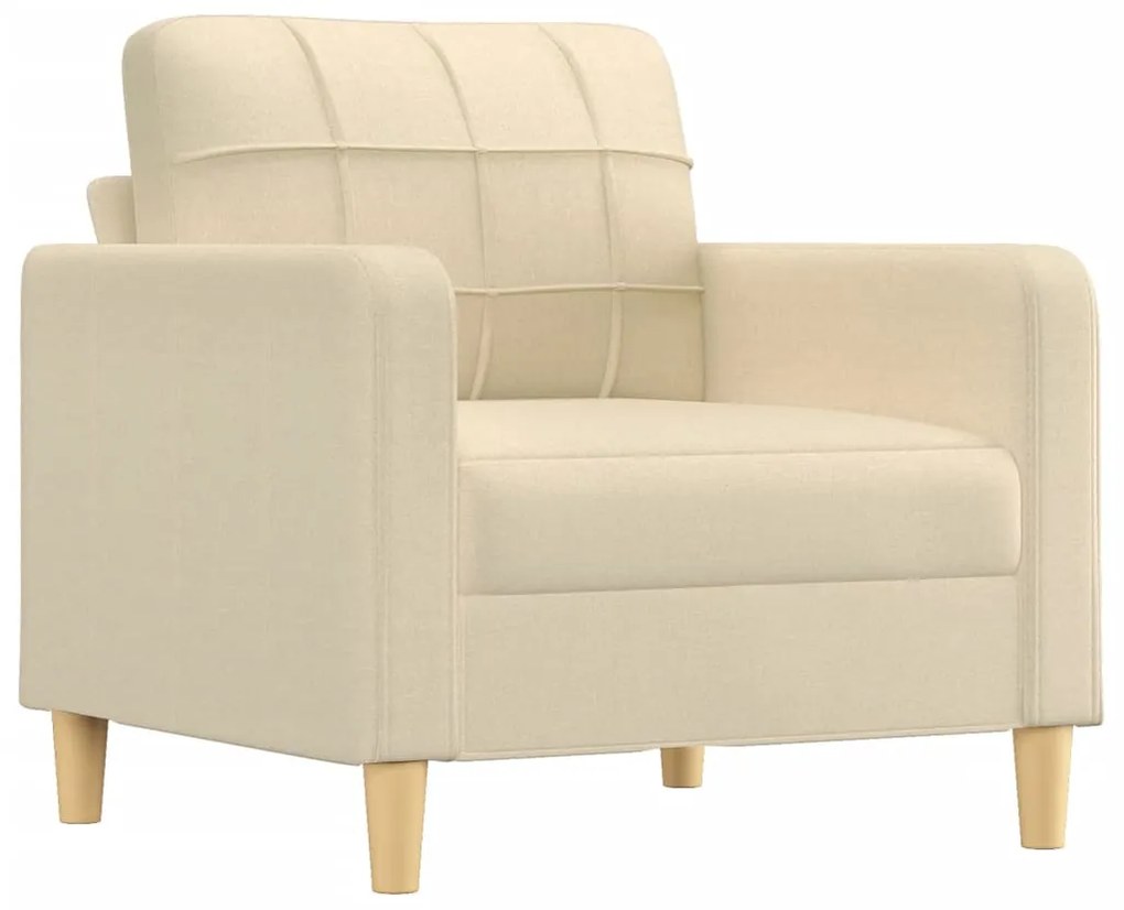 vidaXL Πολυθρόνες Σετ 3 Τεμαχίων Κρεμ από Ύφασμα με Μαξιλάρια