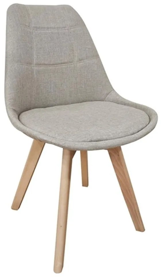 Καρέκλα Τραπεζαρίας Bianca 10.0086.S (Σετ 4τμχ) 49Χ53Χ82cm Cream Wood, Fabric