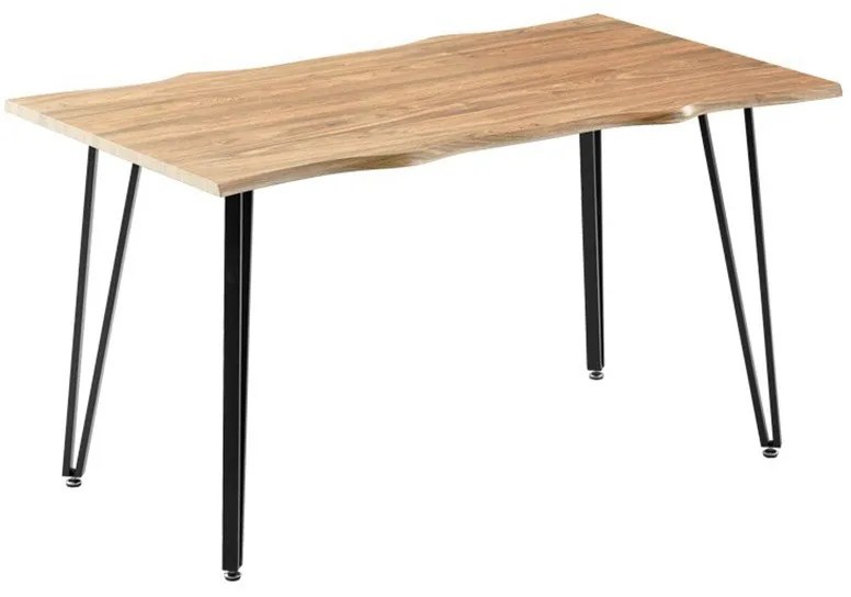 Τραπέζι Izzac 278-000011 140x80x76cm Sonoma-Black Mdf,Μέταλλο