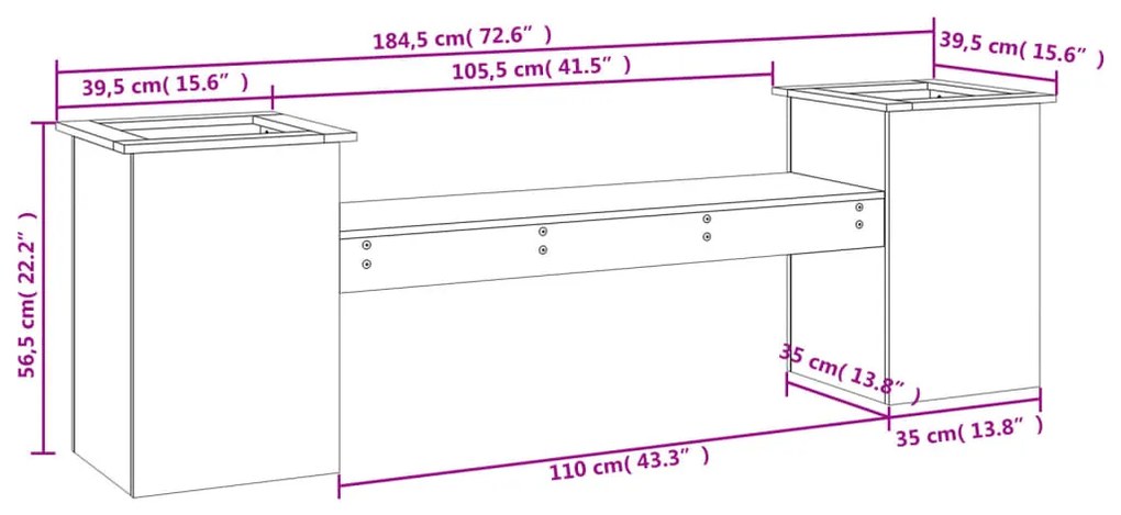 ΖΑΡΝΤΙΝΙΕΡΑ ΠΑΓΚΑΚΙ ΜΑΥΡΟ 184,5X39,5X56,5 ΕΚ. ΜΑΣΙΦ ΞΥΛΟ ΠΕΥΚΟΥ 825174