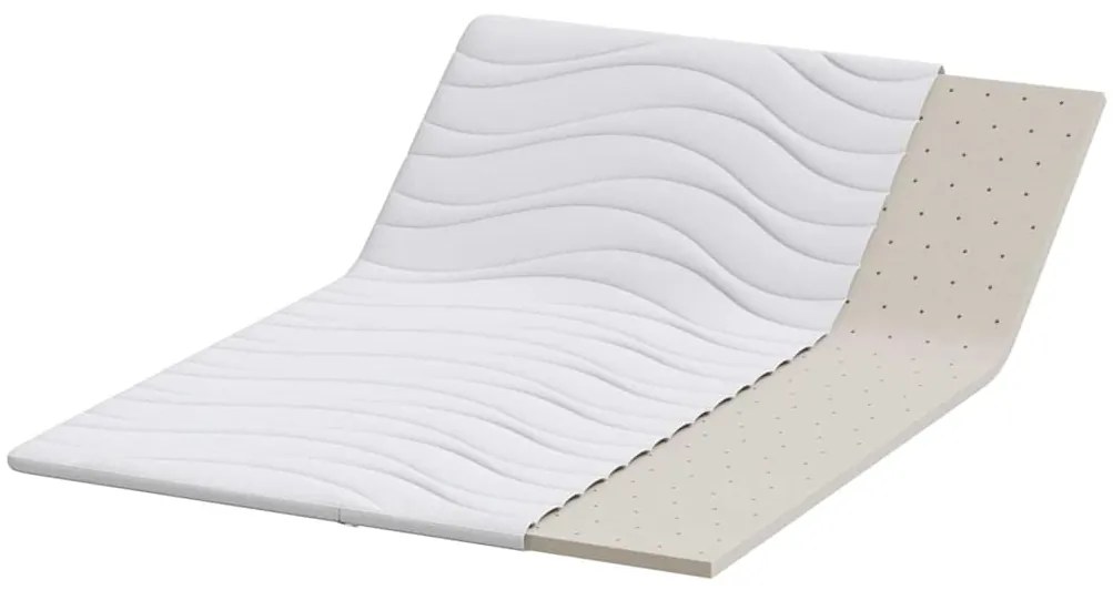 vidaXL Στρώμα επικάλυψης Λευκό 160 x 200 cm Υφασμα Πλεκτό