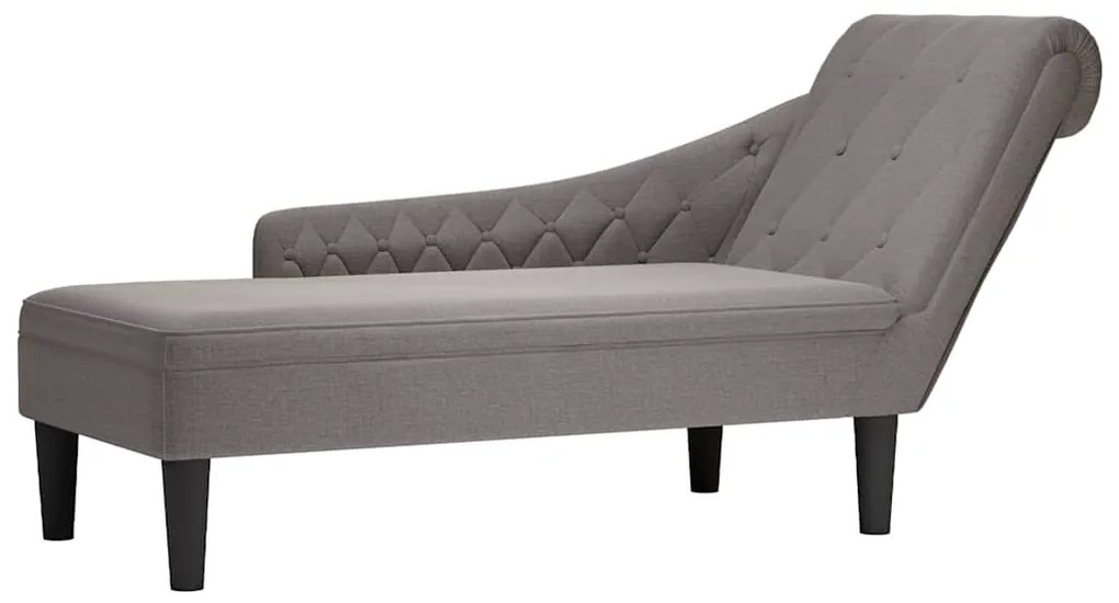 vidaXL Ανάκλιντρο Taupe Υφασμάτινο με Μαξιλάρι και Μπράτσο