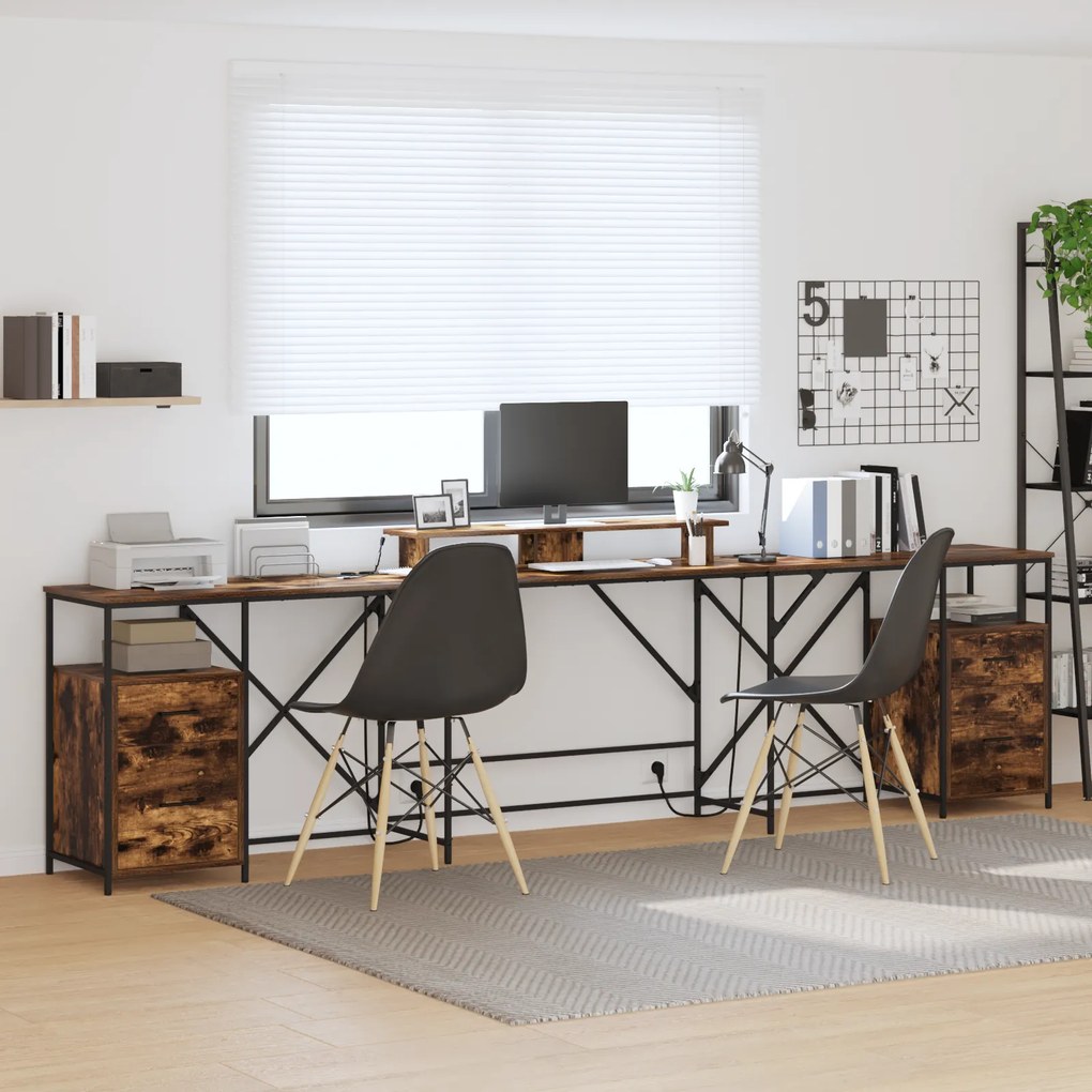 vidaXL Γραφείο Καπνιστή δρυς 182 x 101 x 87.5 εκ. Επεξεργασμένο ξύλο
