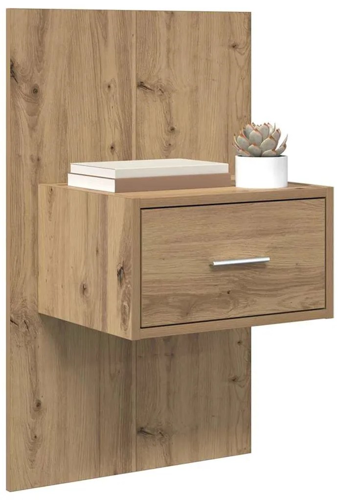 vidaXL Κομοδίνο με συρτάρι 2 pcs Artisan Oak 50 x 32,5 x 80 εκ.