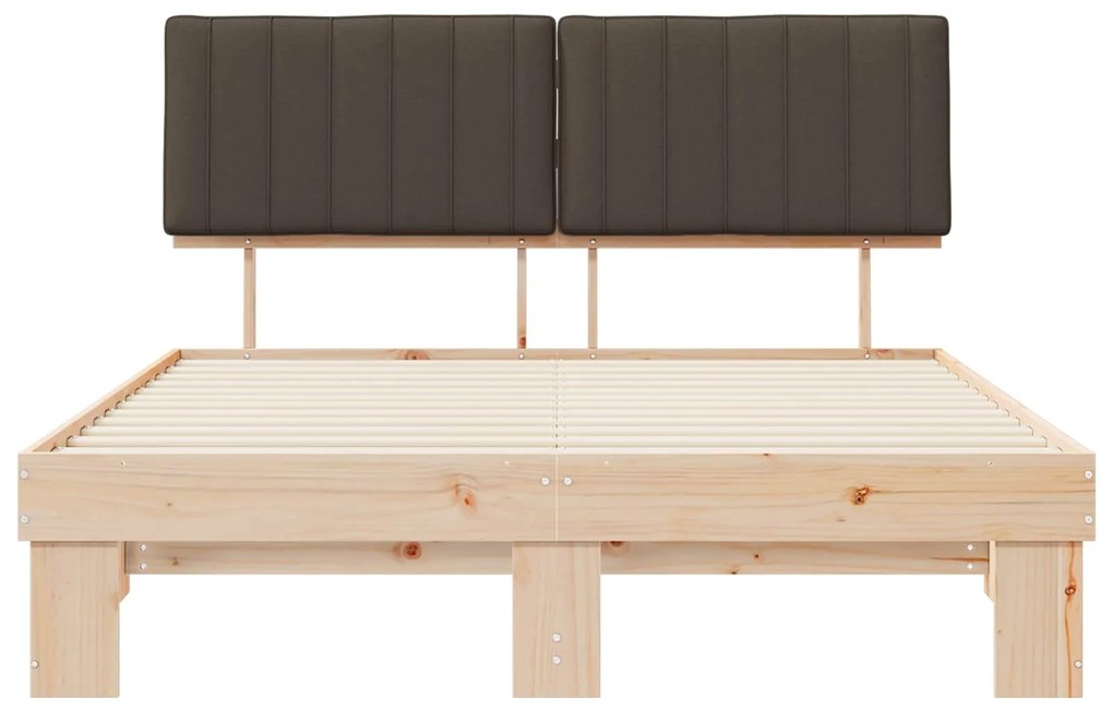 vidaXL Σκελετός Κρεβατιού με Επενδεδυμένο Κεφαλάρι Taupe 150 x 200 cm