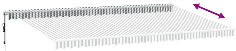 vidaXL Τέντα Πτυσσόμενη Αυτόματη με LED Ανθρακί / Λευκή 600x300 εκ.