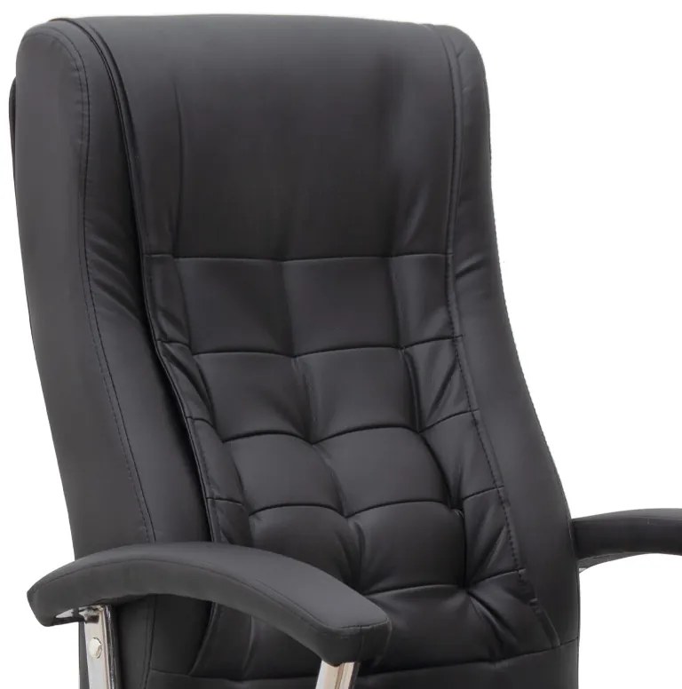 Καρέκλα γραφείου διευθυντική Vision Megapap από τεχνόδερμα χρώμα μαύρο 63x70x112/120εκ.