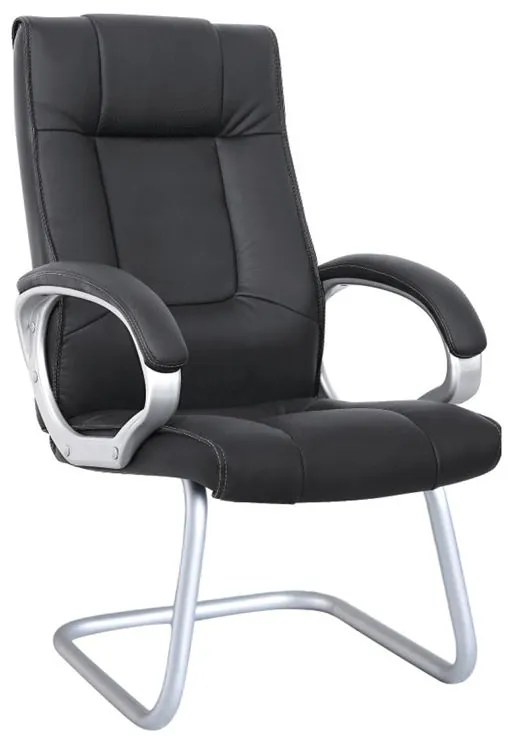 WOODWELL ΕΟ271,1BF6900V Πολυθρόνα Επισκέπτη PU Μαύρο 62x69x112cm ΕΟ271,1