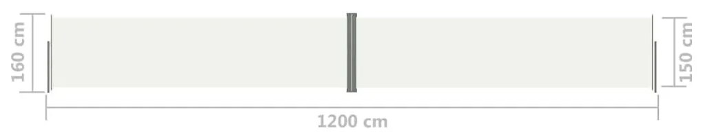 Σκίαστρο Πλαϊνό Συρόμενο Κρεμ 160 x 1200 εκ. - Κρεμ