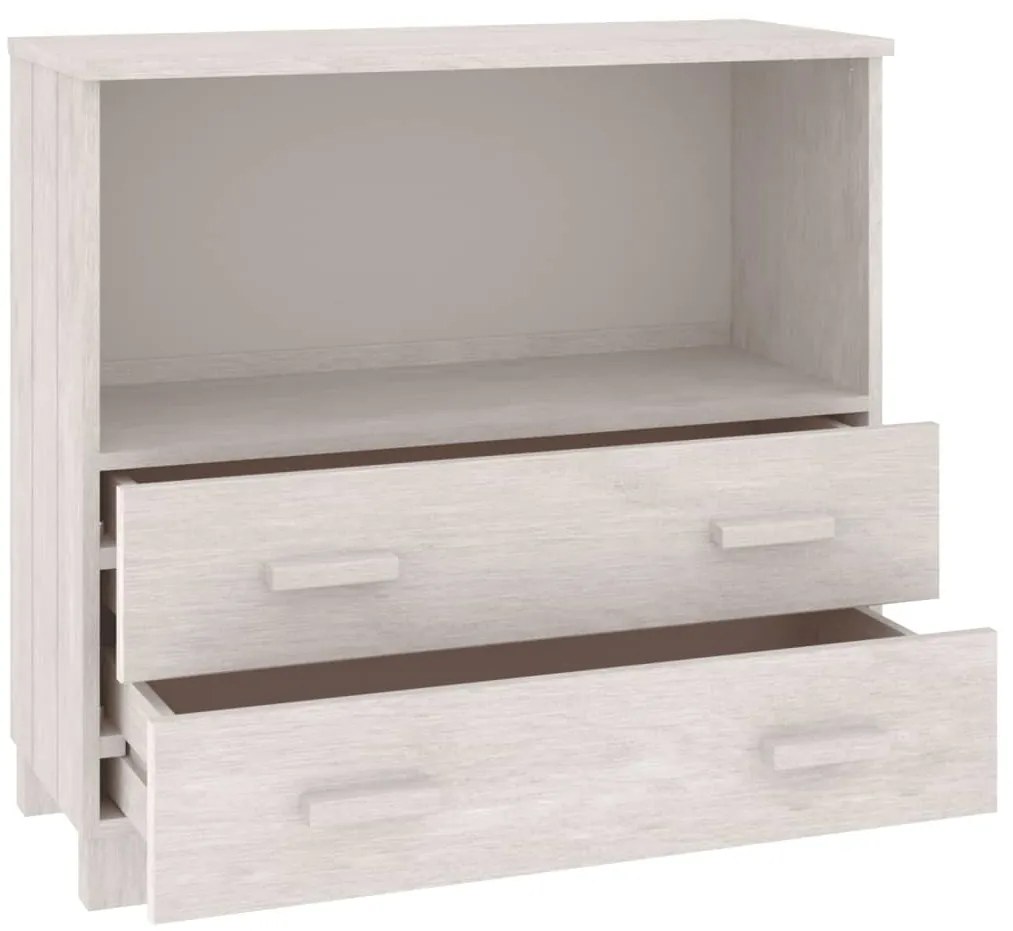vidaXL Ντουλάπι HAMAR Λευκό 85 x 35 x 80 εκ. από Μασίφ Ξύλο Πεύκου