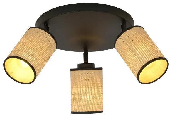 Σποτ Οροφής 3xE27 Ατσάλι-Ύφασμα YOGA  Μαύρο 1151/3PREM Made in Poland Emibig-1151/3PREM-Καφέ 1151/3PREM