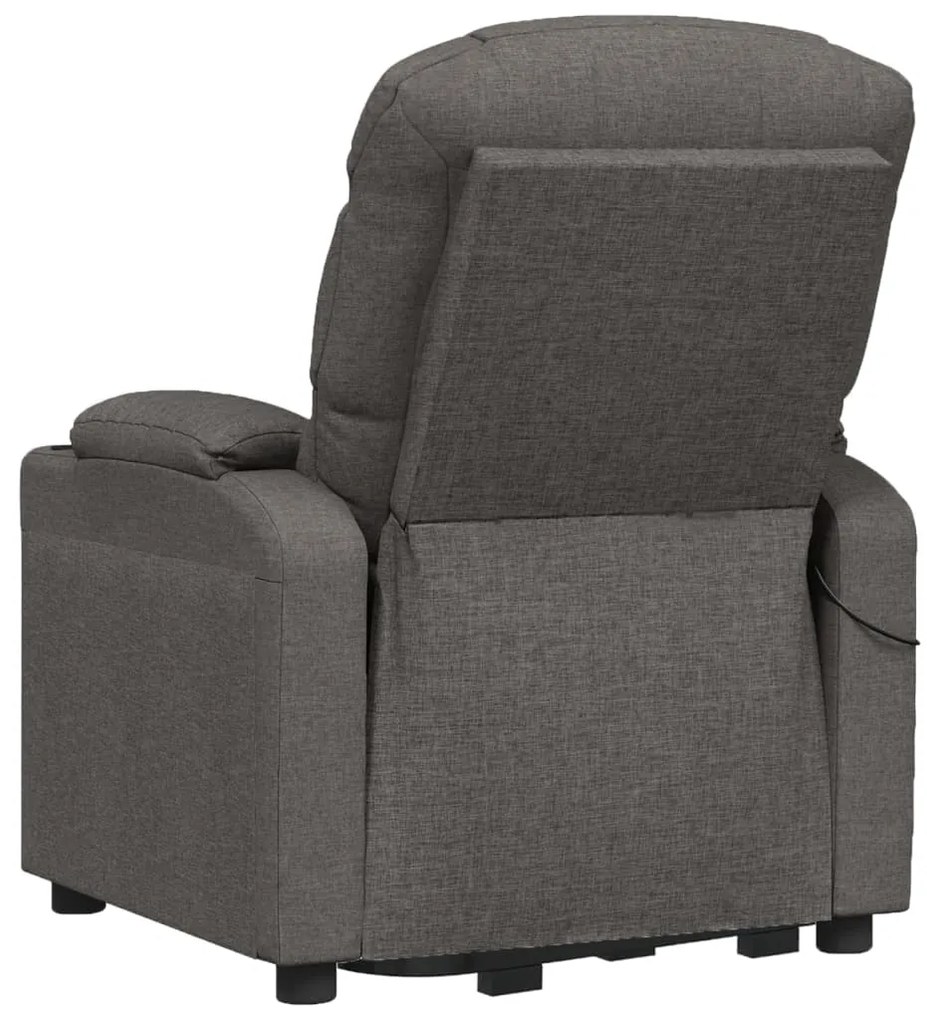 vidaXL Πολυθρόνα Μασάζ με Ανύψωση Σκούρο Γκρι Υφασμάτινη