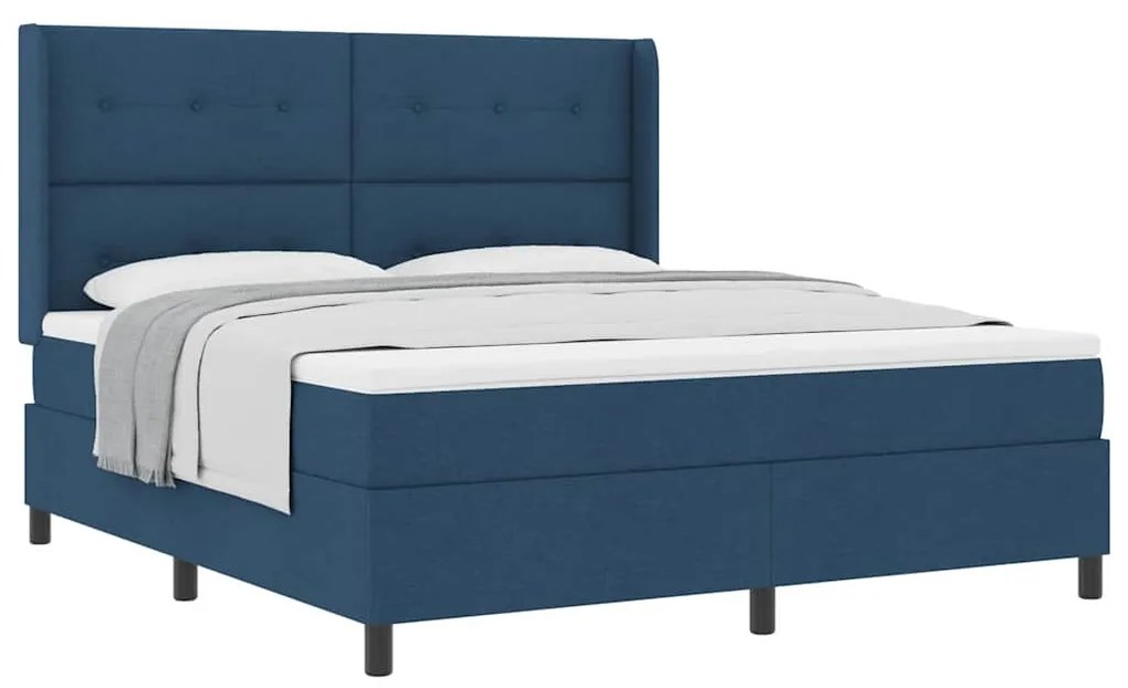 vidaXL Κρεβάτι με ελατήρια με στρώμα Μπλε 180 x 200 cm ύφασμα