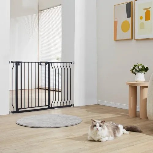 VEVOR Baby Gate, 29.5&quot;-48.4&quot; Extra Wide, 30&quot; High, Dog Gate for Stairs Doorways and House, Easy Step Walk Thru Auto Close Child Gate Pet Security Gate with Pressure Mount Kit and Wall Mount Kit, Black