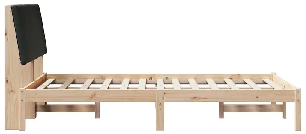 vidaXL Σκελετός Κρεβατιού με κεφαλάρι Καφέ και μαύρο 135 x 190 cm