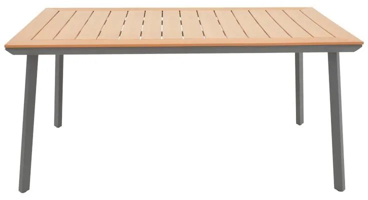 Τραπέζι Griffith Ανθρακί αλουμίνιο και plywood σε φυσική απόχρωση 160x80x74εκ 160x80x74 εκ.