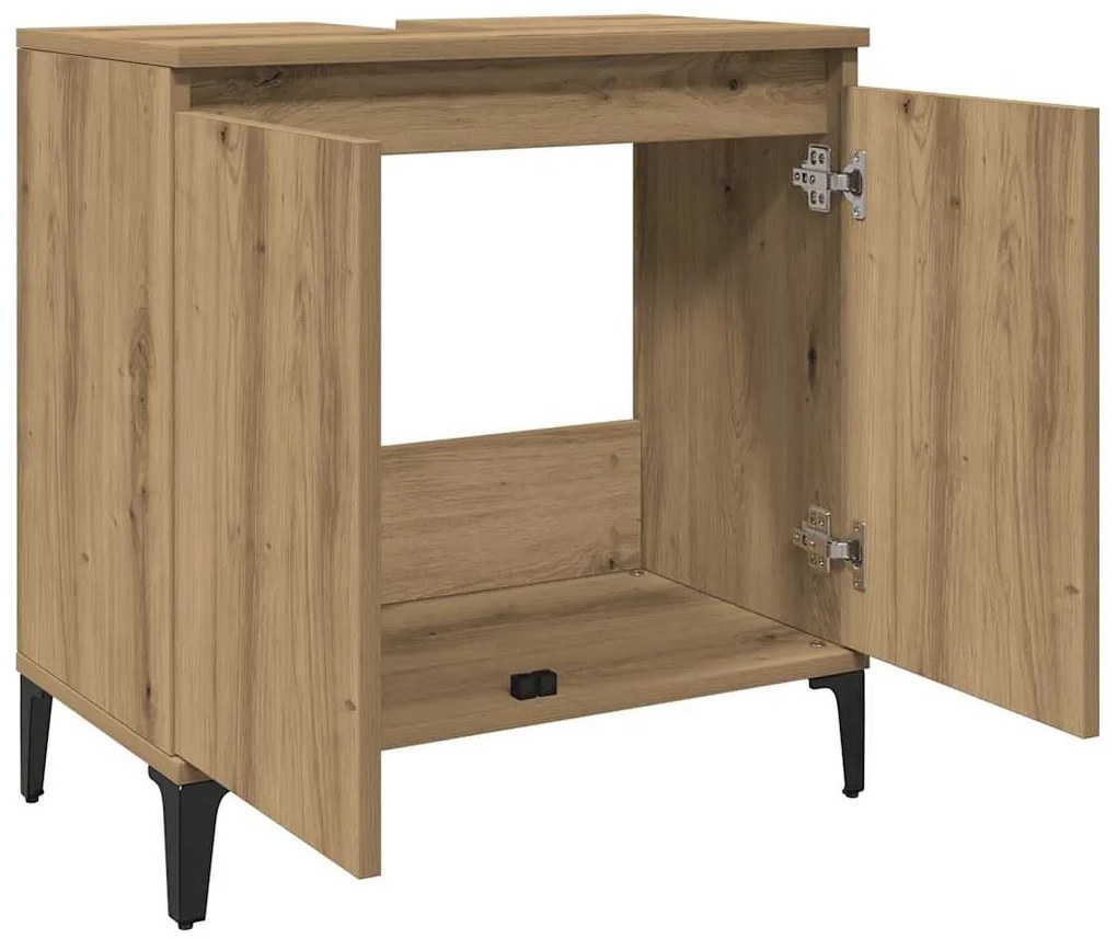 vidaXL Ντουλάπι Νιπτήρα τεχνίτης Δρυς 58x33x60 εκ. Επεξεργασμένο Ξύλο