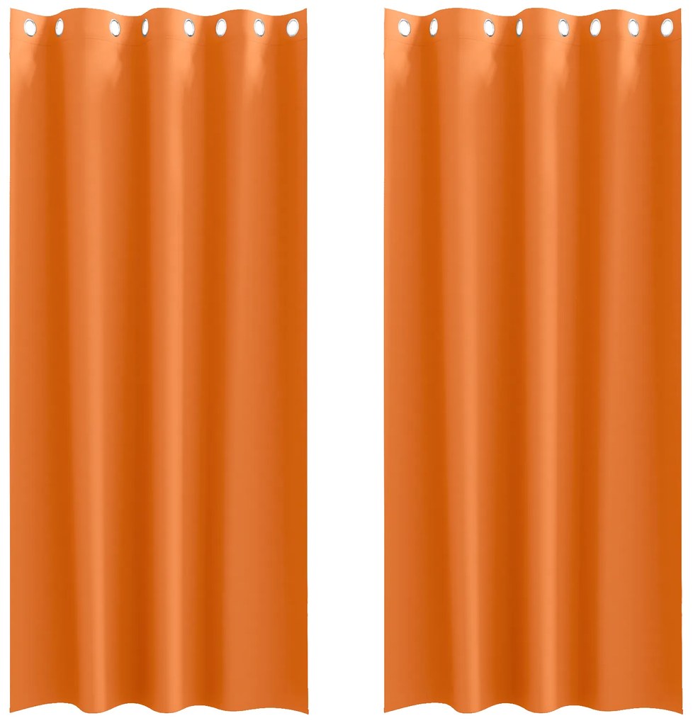 vidaXL Κουρτίνες 2 pcs Φωτεινό Πορτοκάλι 225 x 140 εκ. Πολυεστέρας